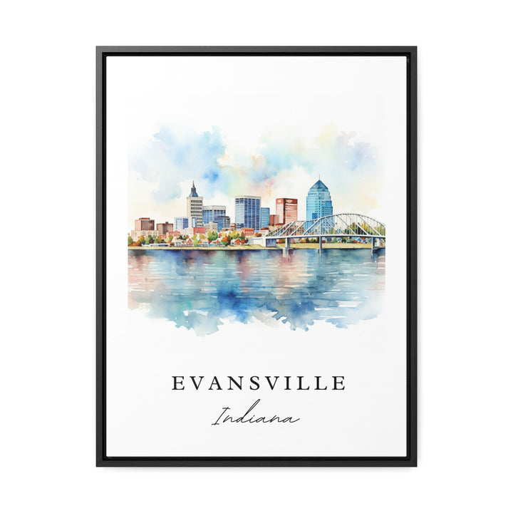 Evansville traditional travel art - Illinois, Evansville poster, Wedding gift, Birthday present, Custom Text, Personalized Gift