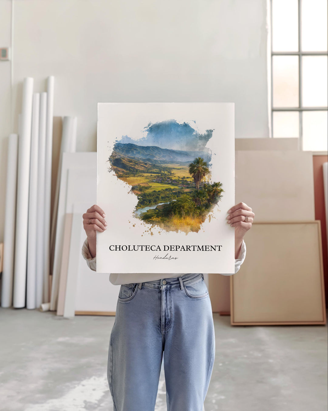 Choluteca Dept Wall Art, Choluteca Print, Honduras Watercolor Art, Honduras Gift, Honduras Travel Print, Travel Poster, Housewarming Gift