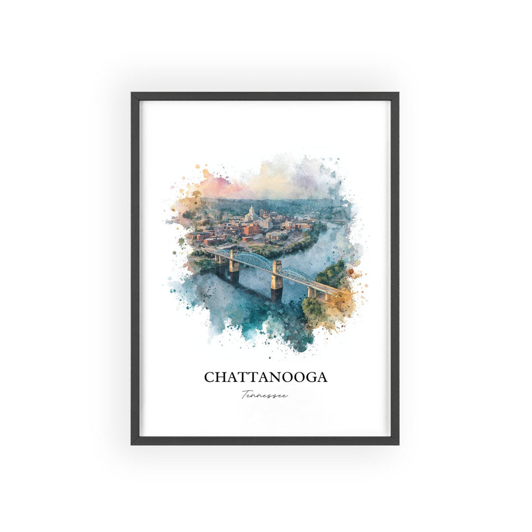 Chattanooga, Tennessee – Watercolor Art Print