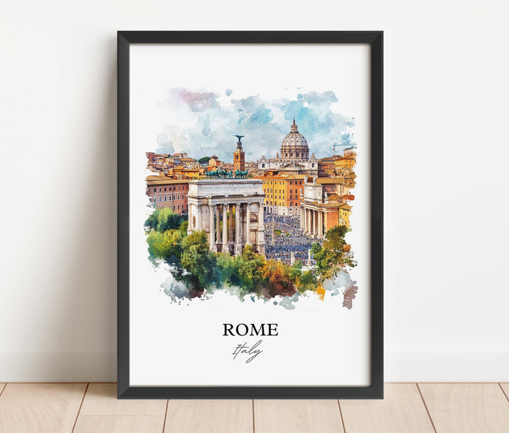 Rome Wall Art, Rome Italia Print, Italy Watercolor Art, Rome Italy Gift, Travel Print, Travel Poster, Housewarming Gift