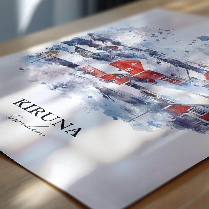 Kiruna Travel Print Wall Art Kiruna Wall Hanging Home Décor Kiruna Gift Art Lovers Sweden Art Lover Gift Kiruna Poster