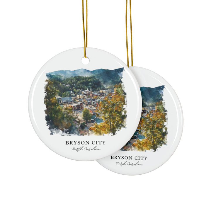 Bryson City NC Ornament: Unique North Carolina Souvenir, Bryson City Xmas Decor, and Authentic Bryson City NC Gift