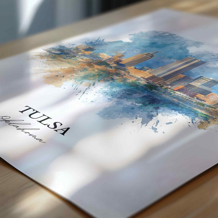Tulsa, Oklahoma – Watercolor Art Print