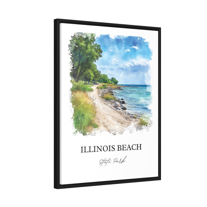 Illinois Beach State Park Wall Art, Zion IL Print, Illinois Watercolor, Illinois Beach Gift, Travel Print, Travel Poster, Housewarming Gift