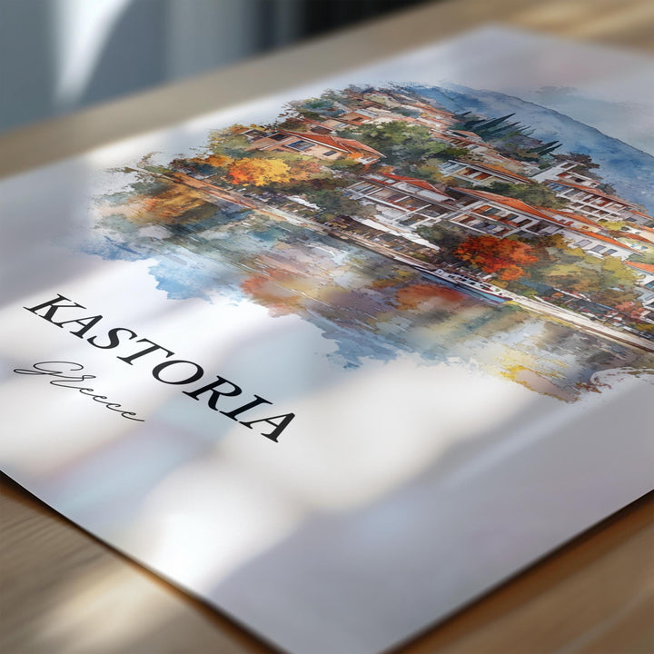 Kastoria, Greece – Watercolor Art Print