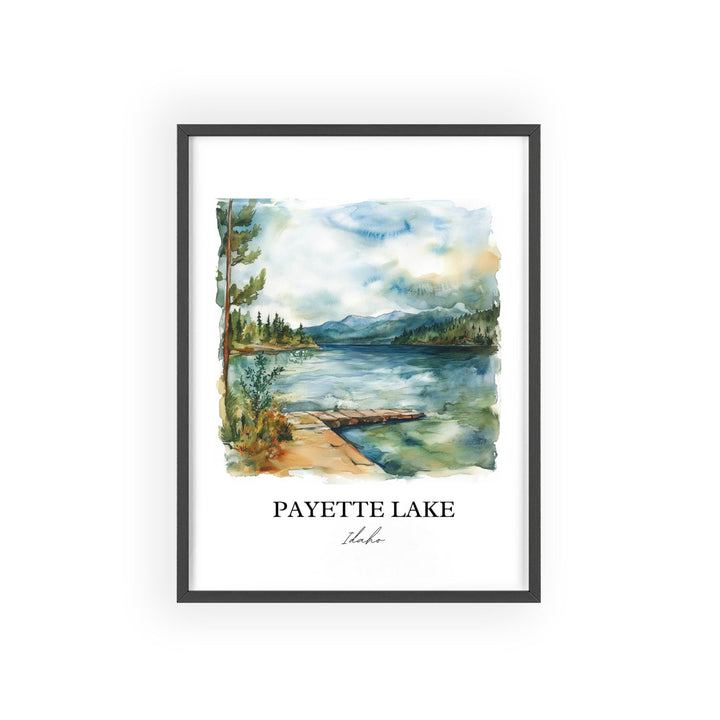Payette Lake Wall Art, McCall ID Print, Idaho Watercolor Art, Payette Lake Gift, Travel Print, Travel Poster, Housewarming Gift