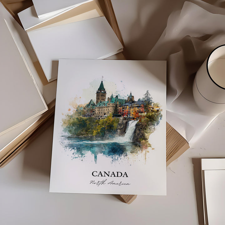 Canada Wall Art, Canada Print, Canada Watercolor Art, Canada Country Gift, Travel Print, Travel Poster, Housewarming Gift