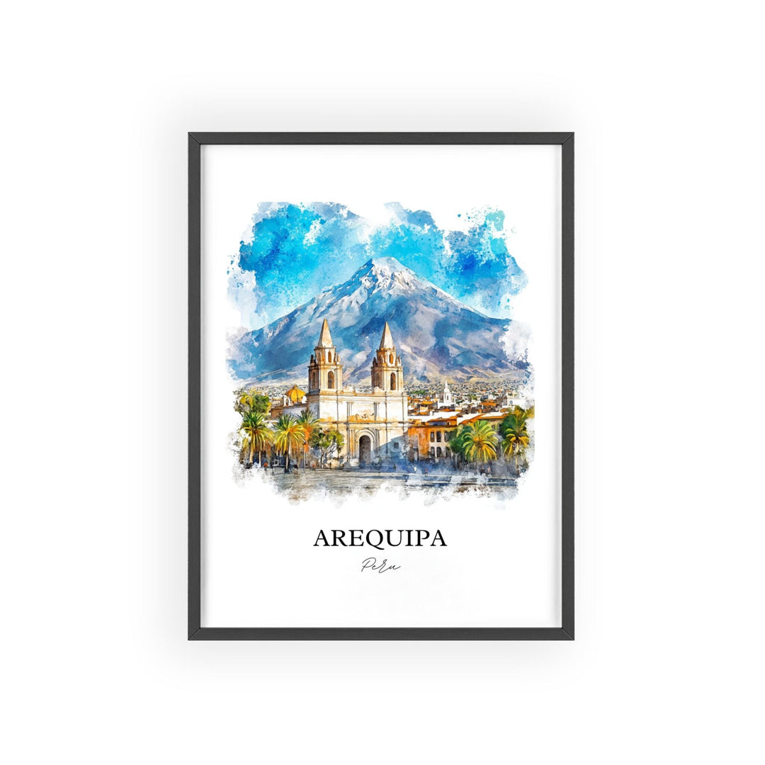 Arequipa Wall Art, Arequipa Region Print, Peru Watercolor Art, Arequipa Peru Gift, Travel Print, Travel Poster, Housewarming Gift