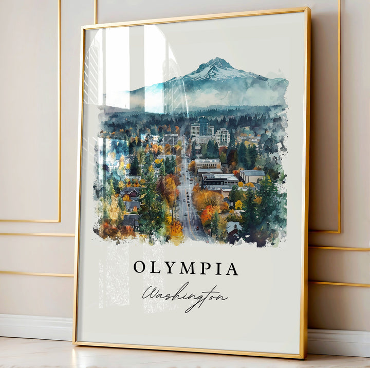 Olympia WA wall art - Washington, Olympia print, Olympia Washington Wedding gift, Birthday present, Custom Text, Perfect Gift