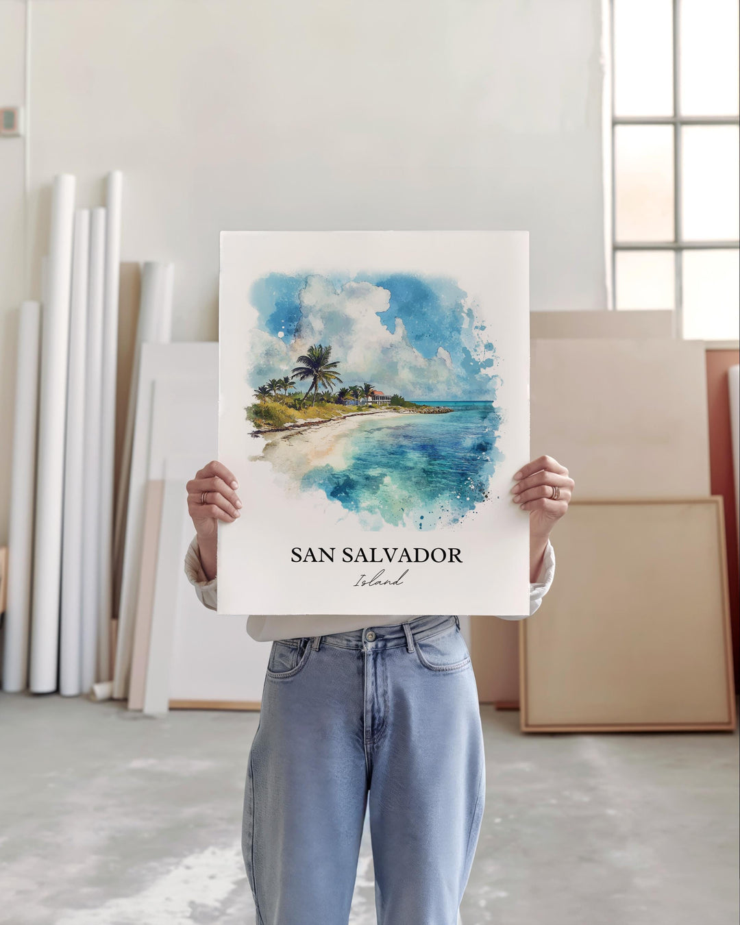 San Salvador Island, Bahamas – Watercolor Art Print