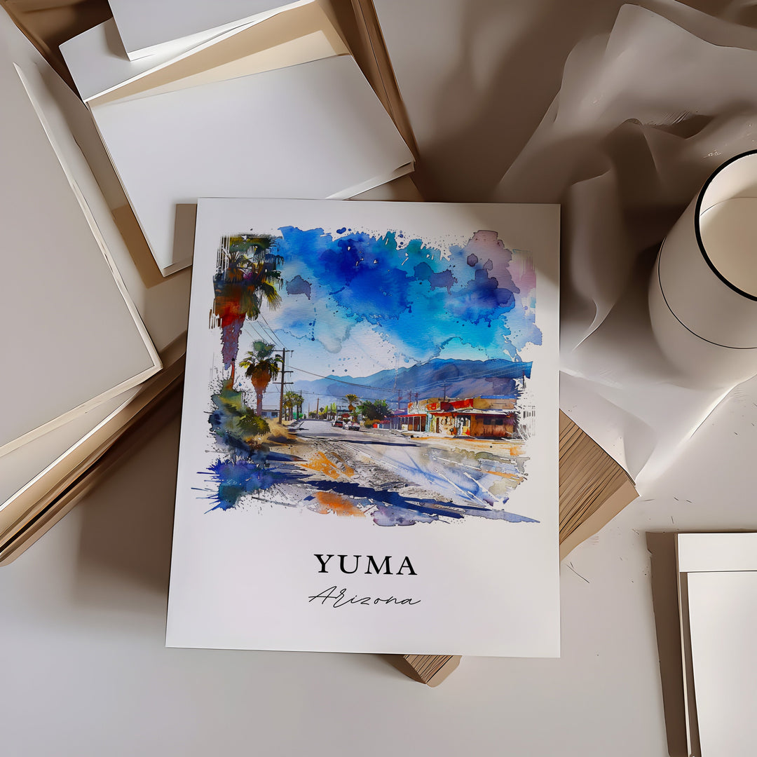 Yuma Arizona Wall Art, Yuma AZ Print, Yuma Watercolor, Yuma Arizona Gift,