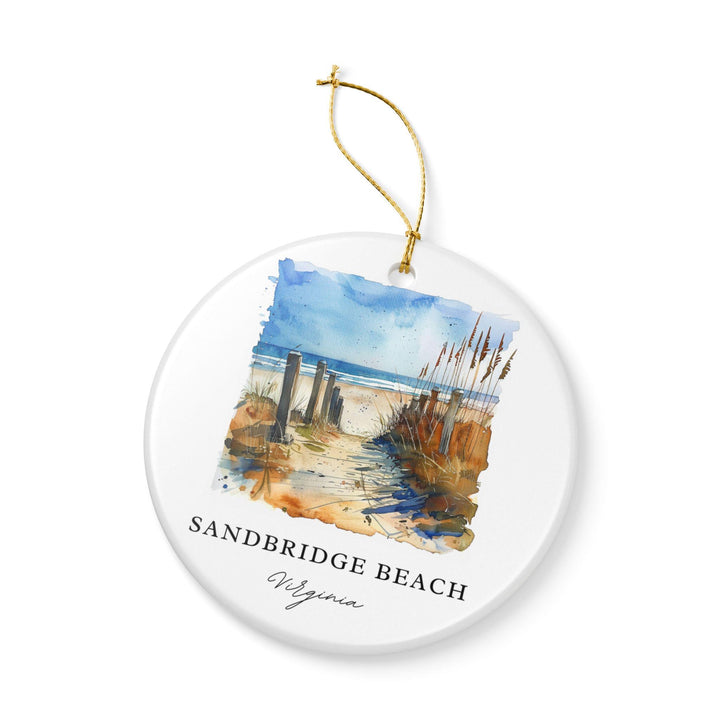 Sandbridge Beach Ornament: Unique Sandbridge Beach Souvenir, Sandbridge Beach Xmas Decor, and Authentic Virginia Gift