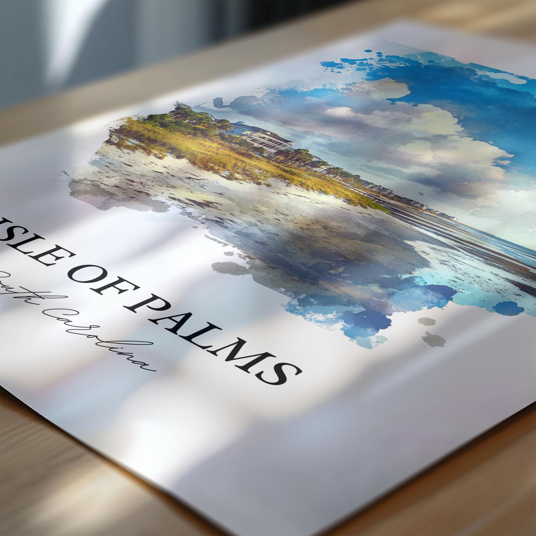 Isle of Palms SC Wall Art, Charleston SC Print, South Carolina Artwork, Isle of Palms Gift, Travel Print, Travel Poster, Housewarming Gift