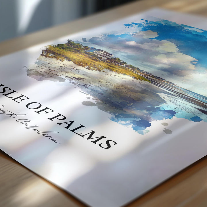 Isle of Palms SC Wall Art, Charleston SC Print, South Carolina Artwork, Isle of Palms Gift, Travel Print, Travel Poster, Housewarming Gift