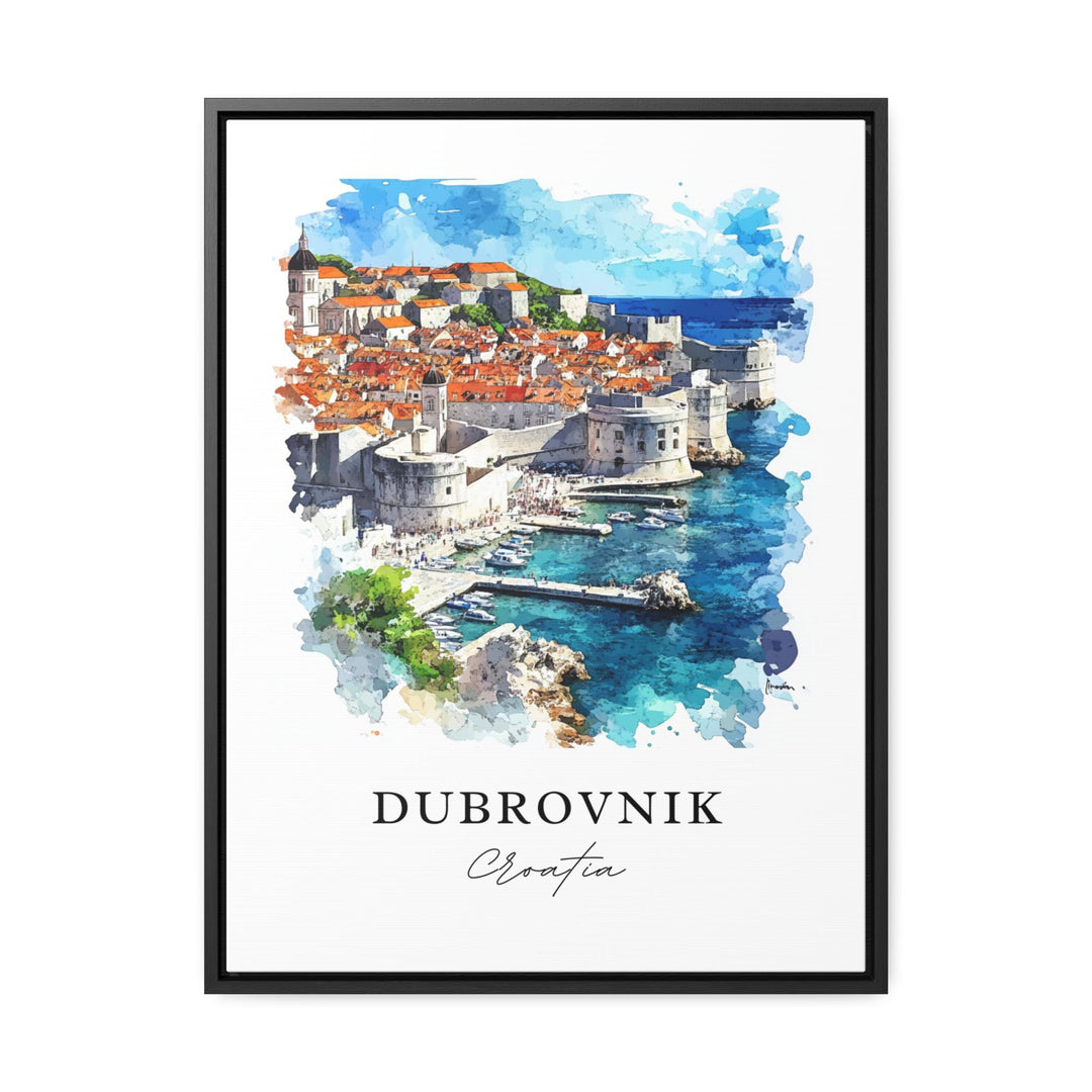 Dubrovink Wall Art, Dubrovink Croatia Print, Dubrovink Watercolor Art, Dubrovink Travel Gift,