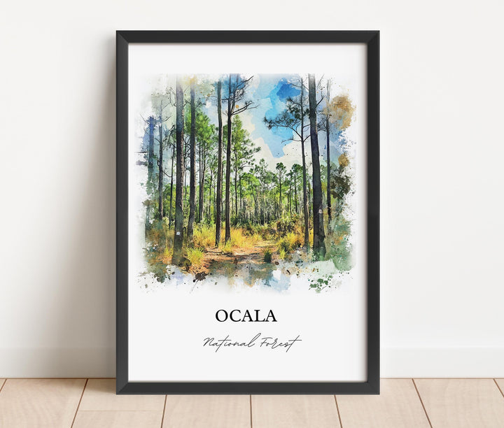 Ocala National Forest, USA – Watercolor Art Print