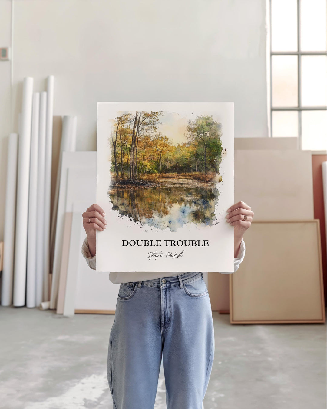Double Trouble State Park Art, Ocean County Print, NJ Watercolor Art, Double Trouble Park, Travel Print, Travel Poster, Housewarming Gift