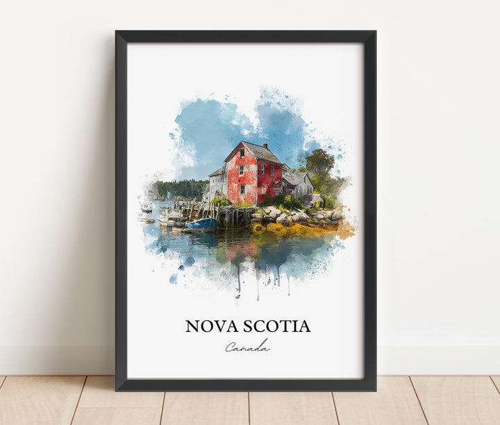 Nova Scotia Wall Art, Nova Scotia Print, Nova Scotia Watercolor Art, Canada Gift, Canada Travel Print, Travel Poster, Housewarming Gift