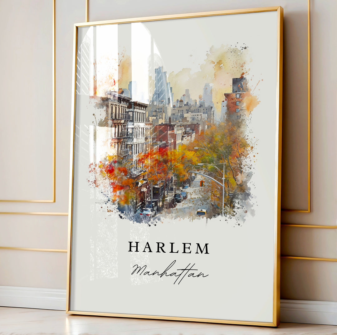 Harlem NYC wall art - Harlem New York City, Harlem gift, Harlem NYC Wedding gift, Birthday present, Custom Text, Perfect Gift