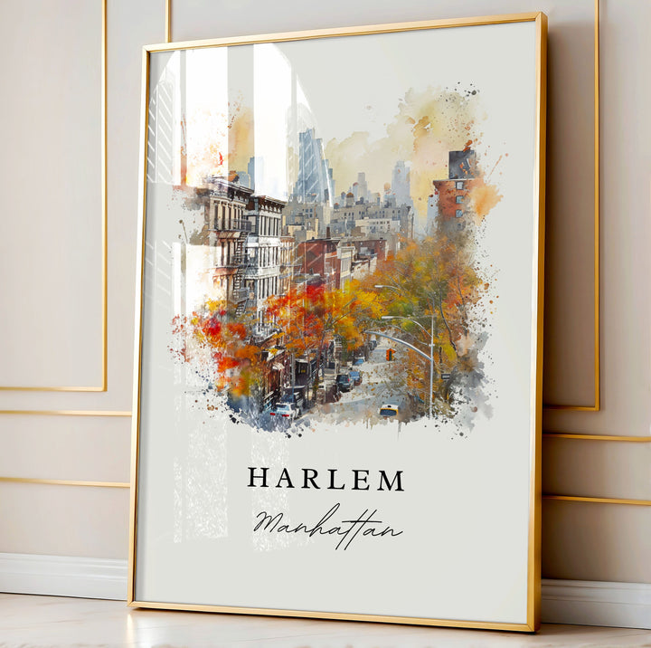 Harlem NYC wall art - Harlem New York City, Harlem gift, Harlem NYC Wedding gift, Birthday present, Custom Text, Perfect Gift
