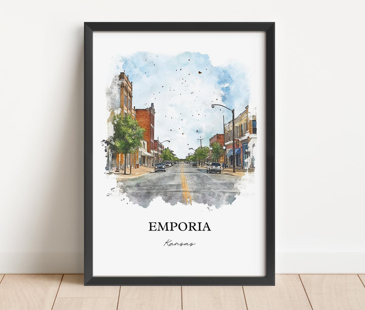 Emporia, Kansas – Watercolor Art Print