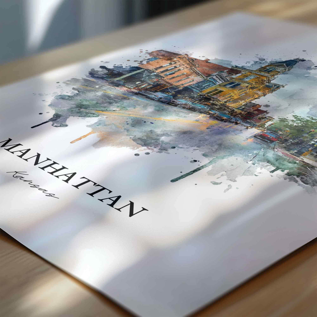Manhattan, Kansas – Watercolor Art Print