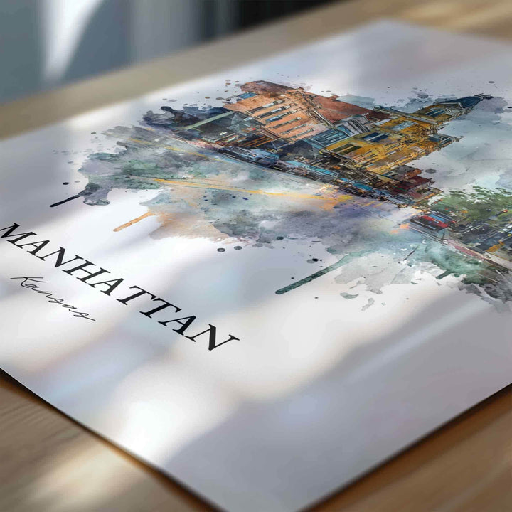 Manhattan, Kansas – Watercolor Art Print