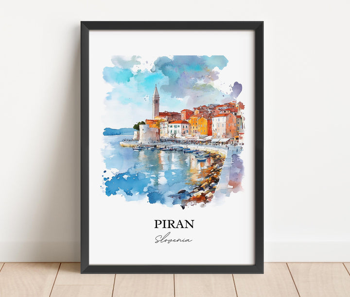 Piran Slovenia Wall Art, Piran Print, Slovenia Watercolor Art, Piran Slovenia Gift, Travel Print, Travel Poster, Housewarming Gift