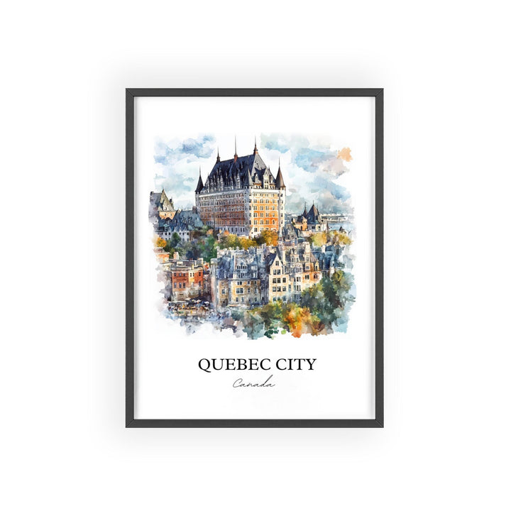 Quebec City Wall Art, Saint Lawrence River Print, Canada Watercolor Art, Quebec City Gift, Travel Print, Travel Poster, Housewarming Gift