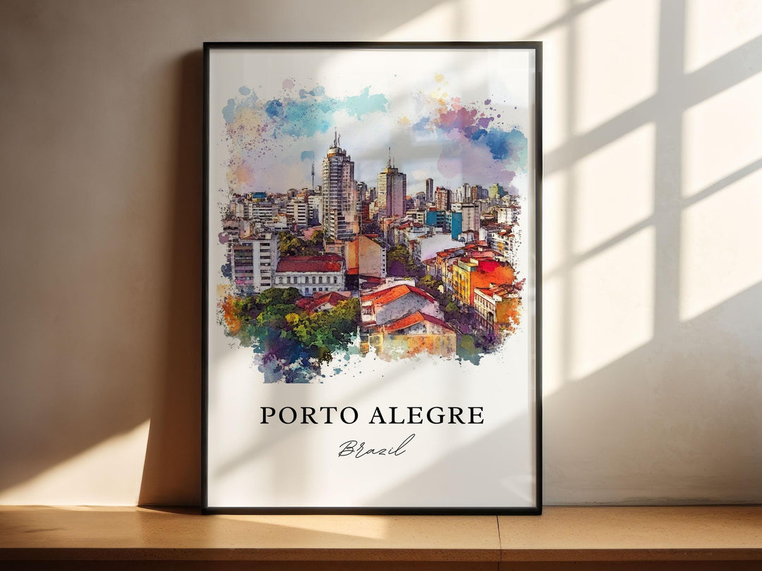 Porto Alegre, Brazil – Watercolor Art Print