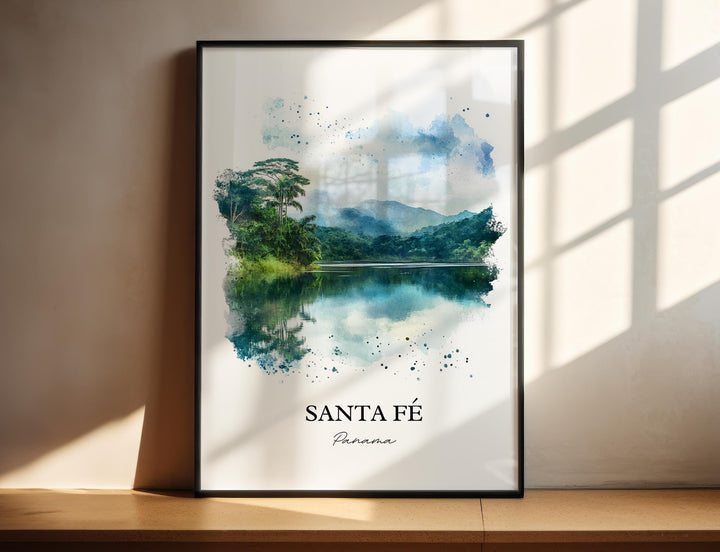 Santa Fé Panama Wall Art, Veraguas Print, Panama Watercolor Art, Santa Fé Panama Gift, Travel Print, Travel Poster, Housewarming Gift