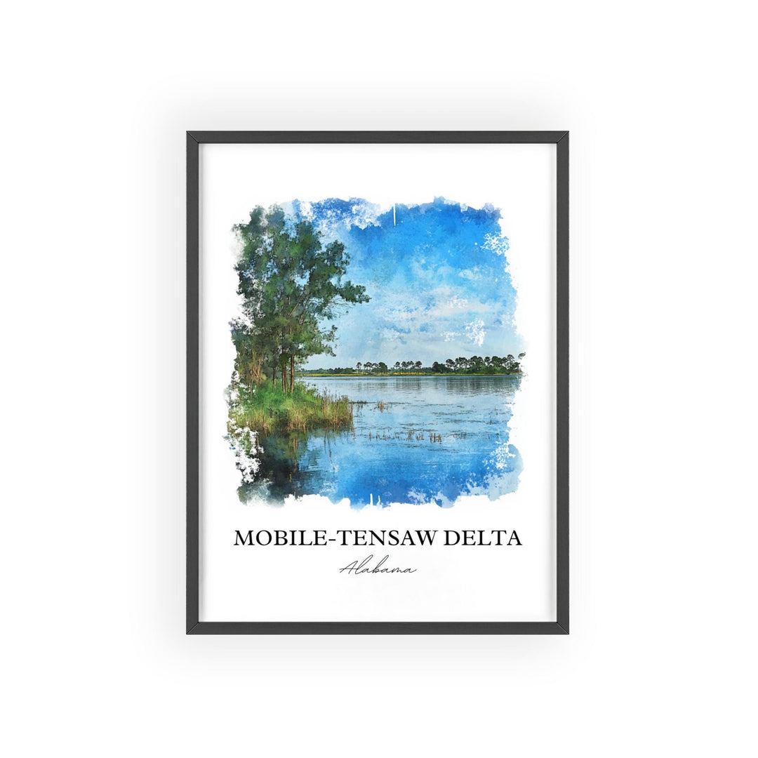 Mobile-Tensaw Delta Art, Alabama Print, Alabama Watercolor Art, Mobile-Tensaw Delta Gift, Travel Print, Travel Poster, Housewarming Gift