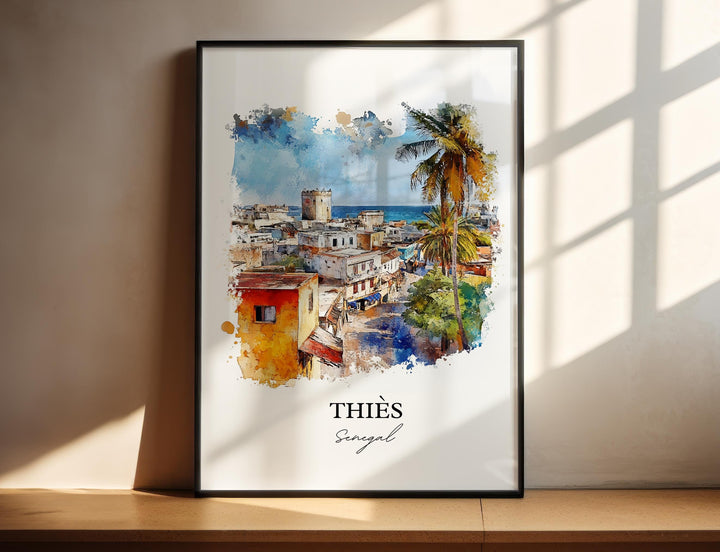 Thiés Wall Art, Thiés Senegal Print, Senegal Watercolor Art, Senegal Africa Gift, Travel Print, Travel Poster, Housewarming Gift
