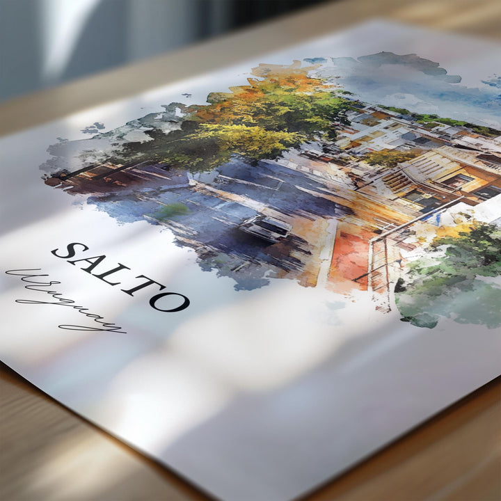 Salto Uruguay Wall Art, Salto Dept Print, Uruguay Watercolor Art, Salto Uruguay Gift, Travel Print, Travel Poster, Housewarming Gift