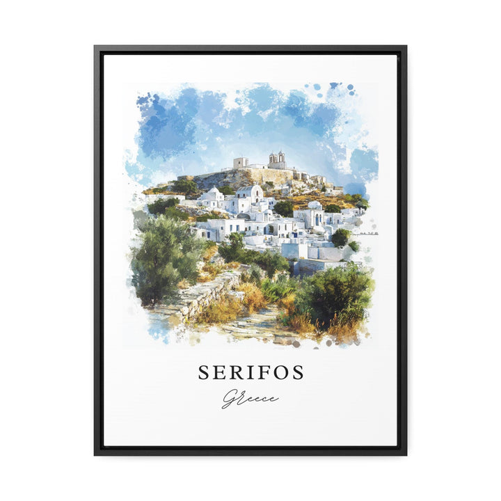 Serifos Greece Wall Art, Serifos Print, Cyclades Greece Watercolor Art, Milos Gift,