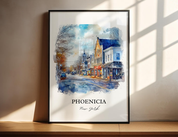 Phoenicia NY Wall Art, Catskills Print, Catskills NY Watercolor Art, Phoenicia New York Gift, Travel Print, Travel Poster, Housewarming Gift