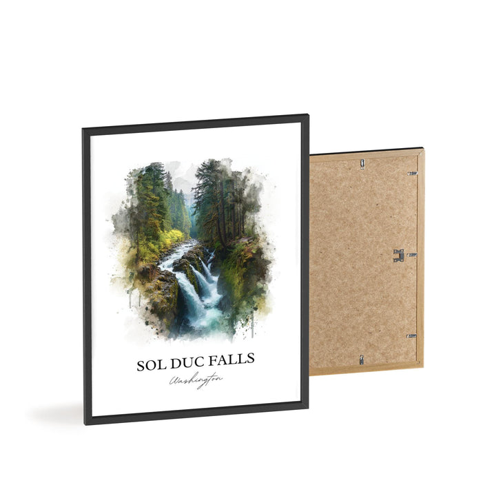 Sol Duc Falls Art, Olympic National Park Print, Washington State Artwork, Sol Duc Falls Gift, Travel Print, Travel Poster, Housewarming Gift