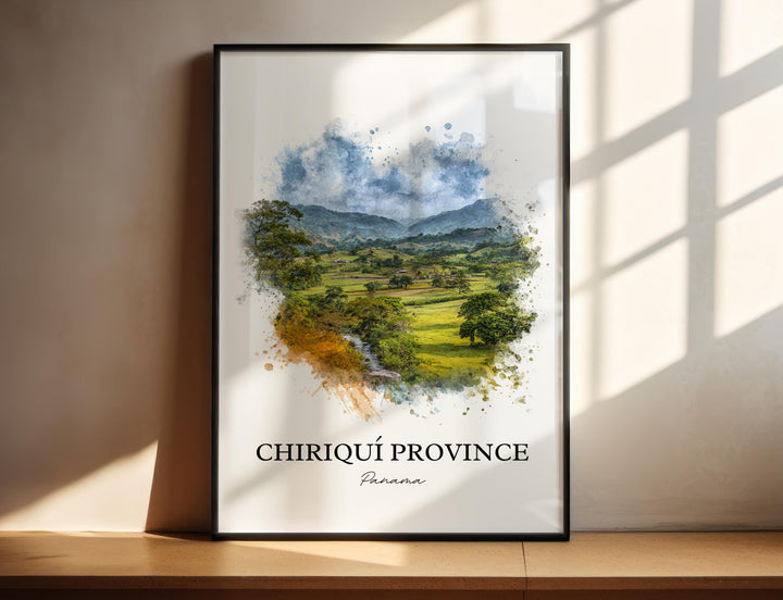 Chiriquí Province Wall Art, Panama Print, Panama Watercolor Art, Chiriquí Province Gift, Travel Print, Travel Poster, Housewarming Gift