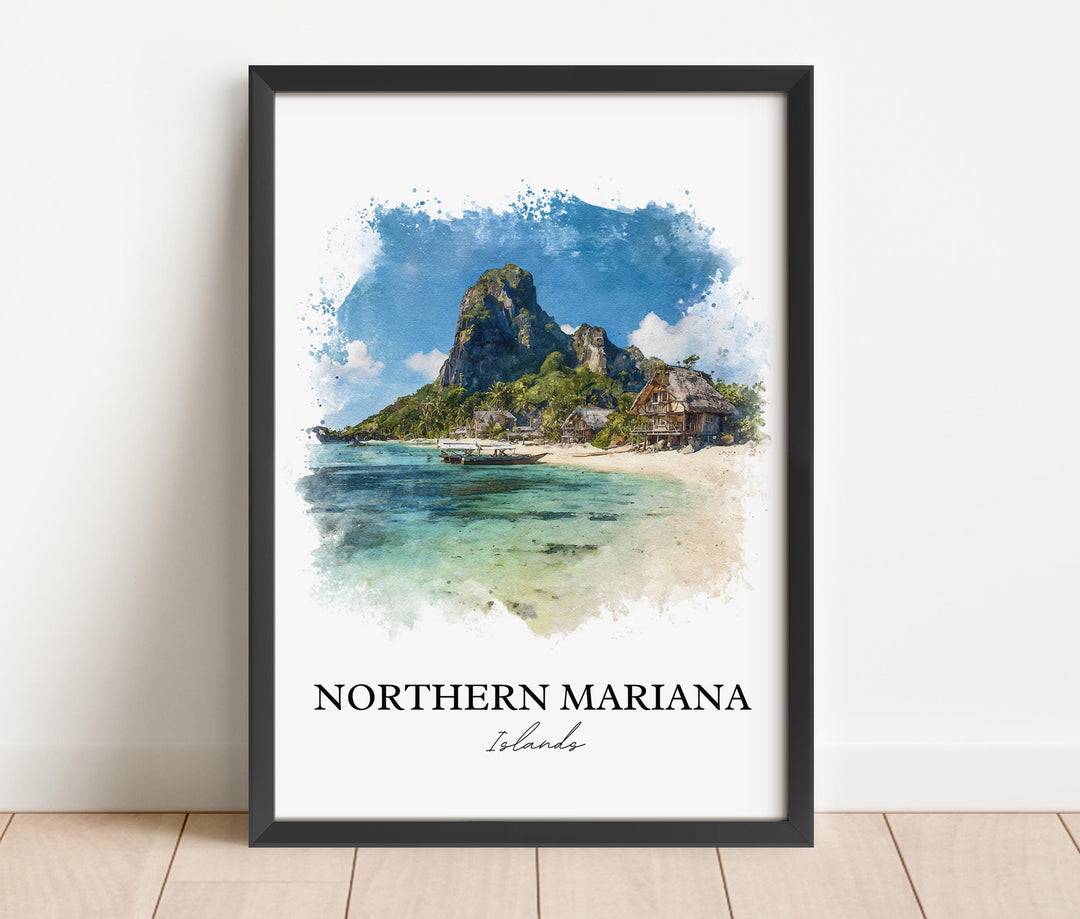 Northern Mariana Islands Art, Mariana Islands Print, Saipan Artwork, Mariana Islands Gift, Travel Print, Travel Poster, Housewarming Gift