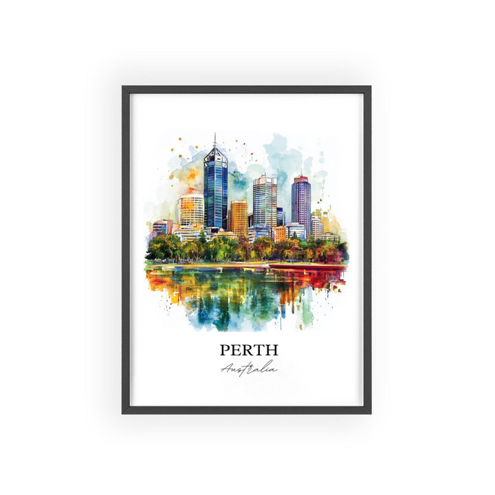 Perth Wall Art, Perth Print, Australia Watercolor Art, Perth Australia Gift, Travel Print, Travel Poster, Housewarming Gift