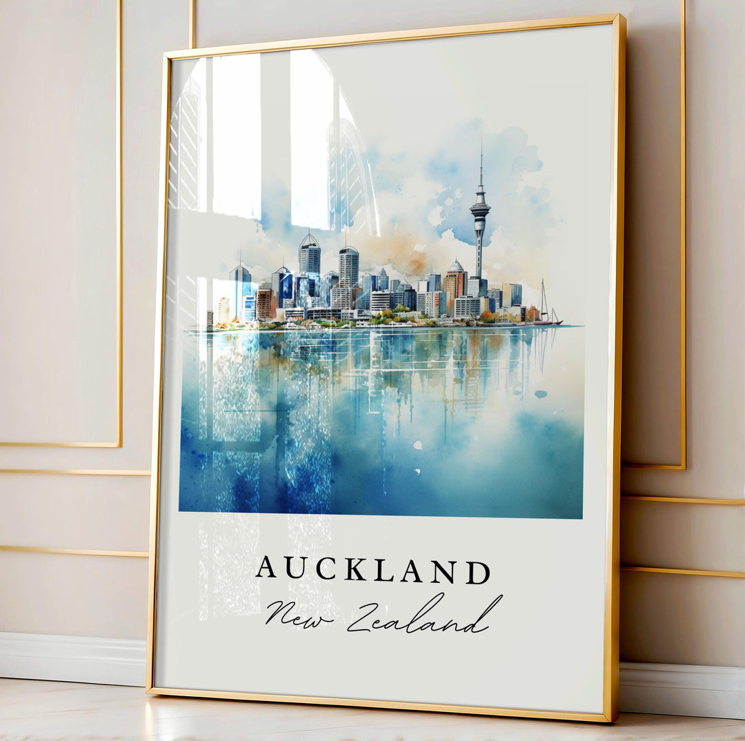 Auckland wall art - New Zealand, Auckland poster, Auckland NZ Wedding gift, Auckland Skyline, Custom Text, Personalized Gift