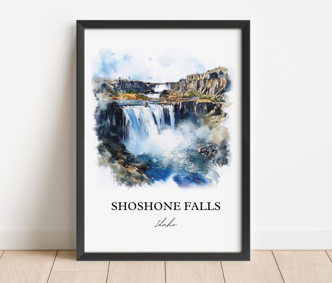 Shoshone Falls Wall Art, Twin Falls Idaho Print, Idaho Watercolor Art, Shoshone Falls Gift, Travel Print, Travel Poster, Housewarming Gift