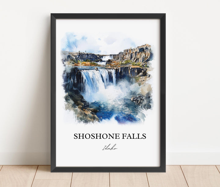 Shoshone Falls Wall Art, Twin Falls Idaho Print, Idaho Watercolor Art, Shoshone Falls Gift, Travel Print, Travel Poster, Housewarming Gift