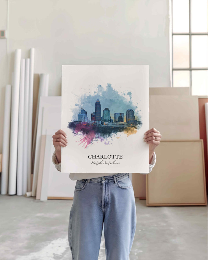 Charlotte, North Carolina – Watercolor Art Print