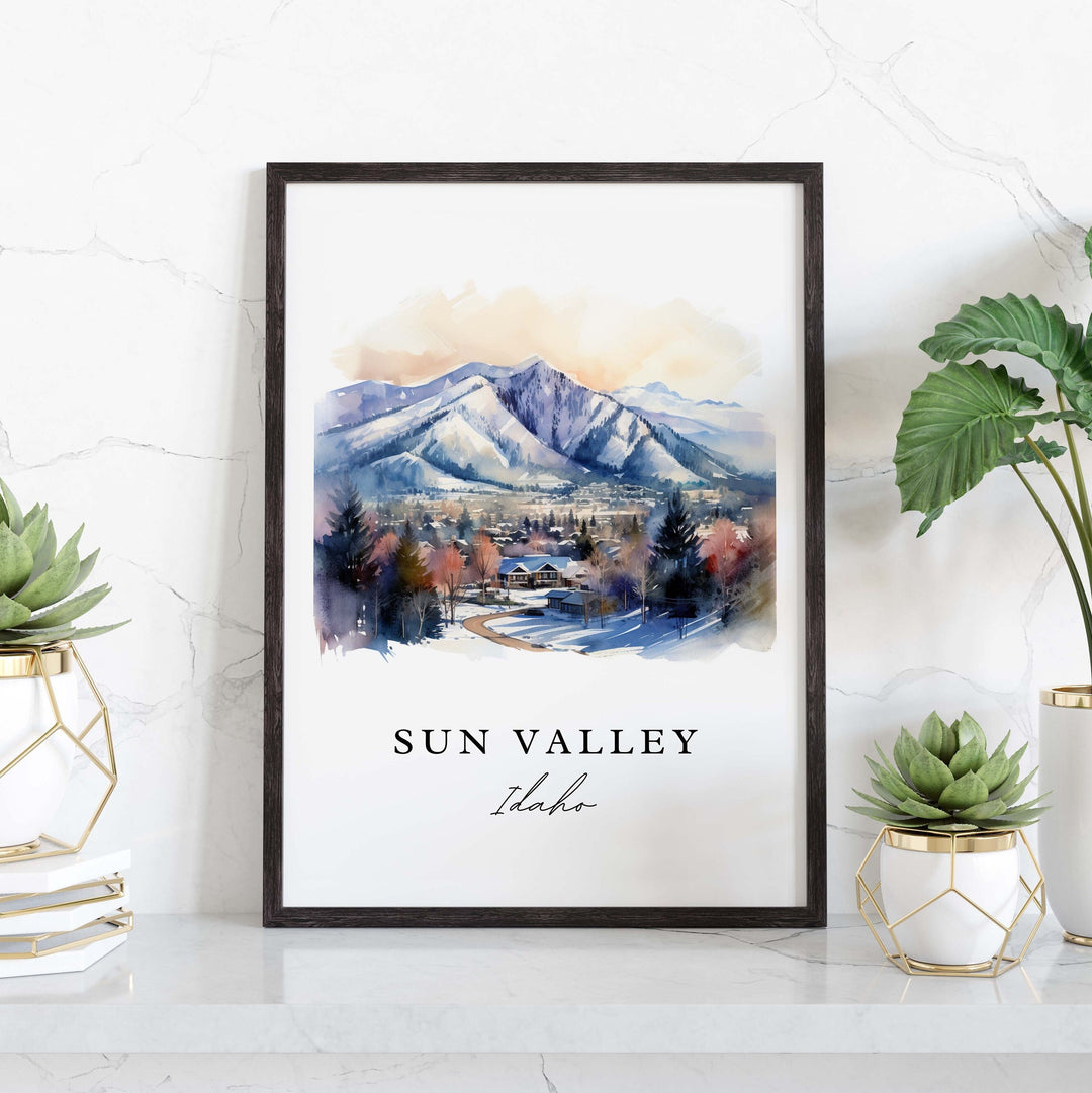 Sun Valley Idaho wall art - Idaho, Sun Valley Ski poster print, Sun Valley ID Wedding gift, Birthday present, Custom Text, Perfect Gift