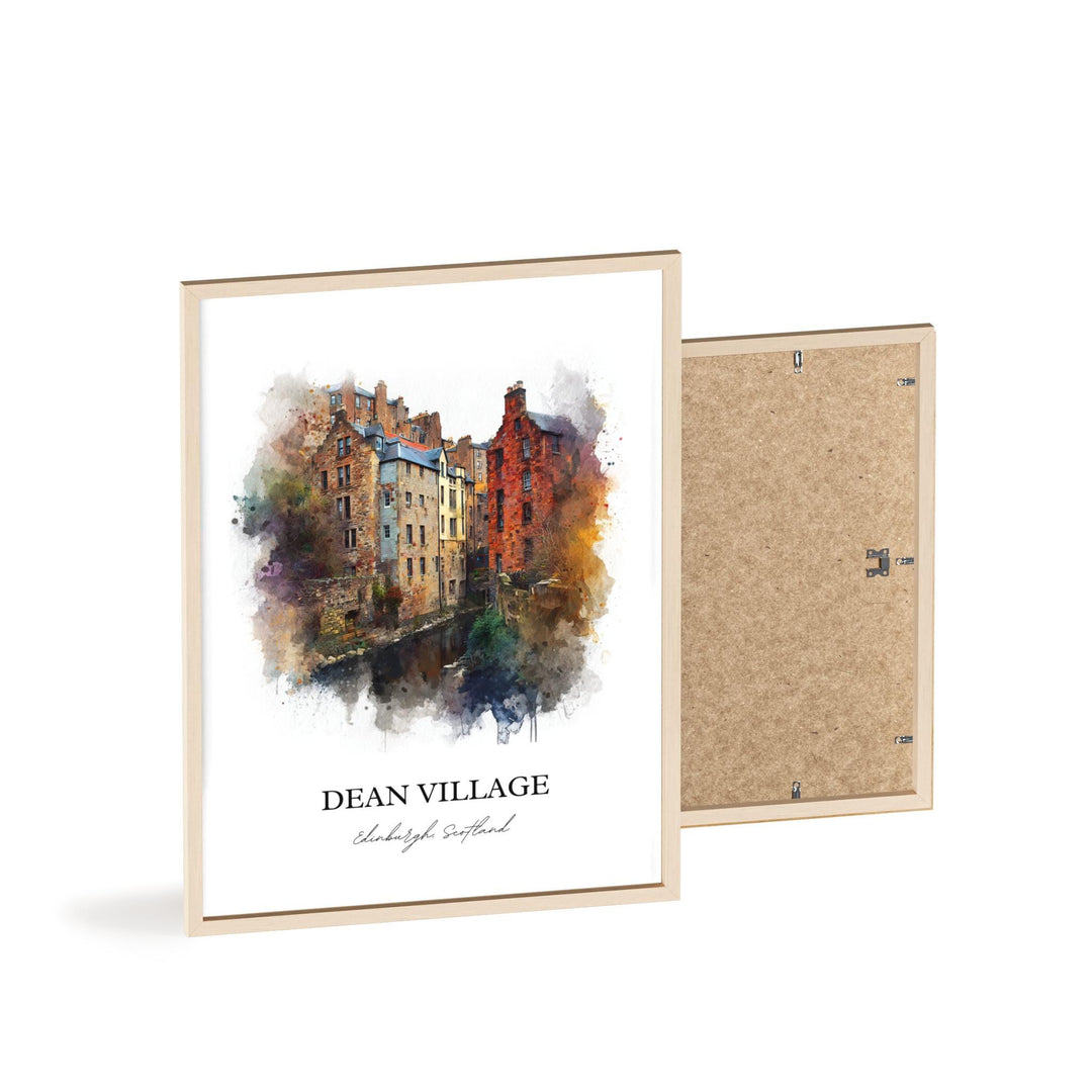 Dean Village, Edinburgh, Scotland – Watercolor Art Print