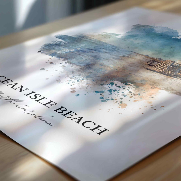 Ocean Isle Beach, North Carolina – Watercolor Art Print