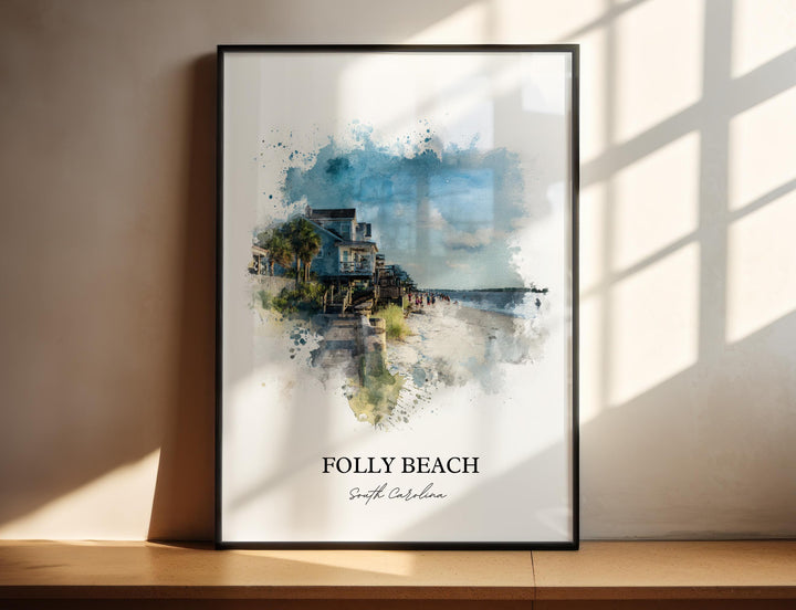Folly Beach, SC – Watercolor Art Print