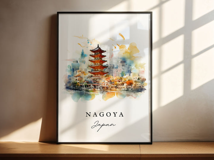 Nagoya Japan wall art - Japan, Nagoya poster print, Aichi Japan Prefecture gift, Birthday present, Custom Text, Perfect Gift