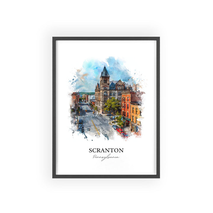 Scranton, Pennsylvania, USA – Watercolor Art Print